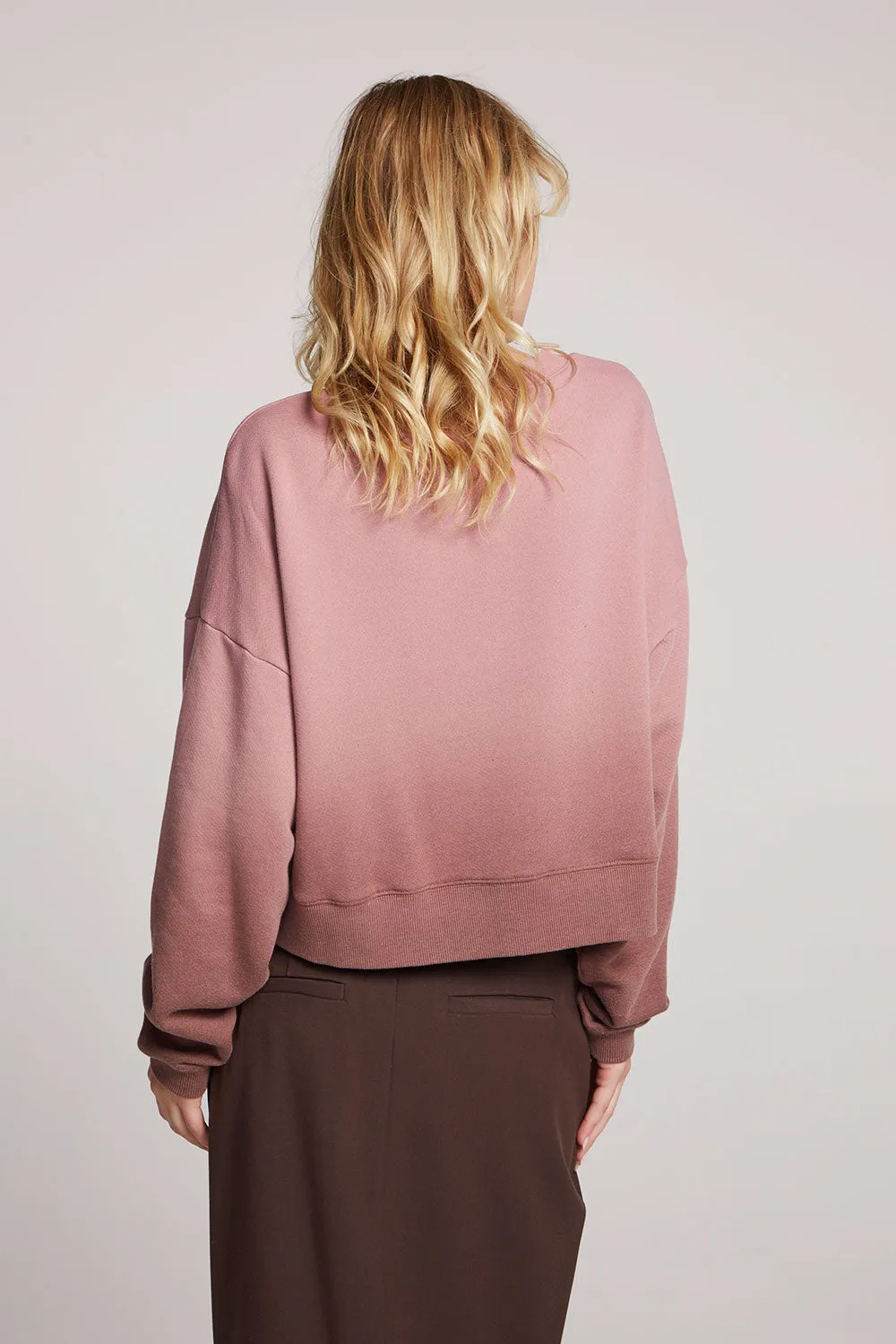 Scarlet Mauve Rose/Coco Brown Dip Dye Pullover