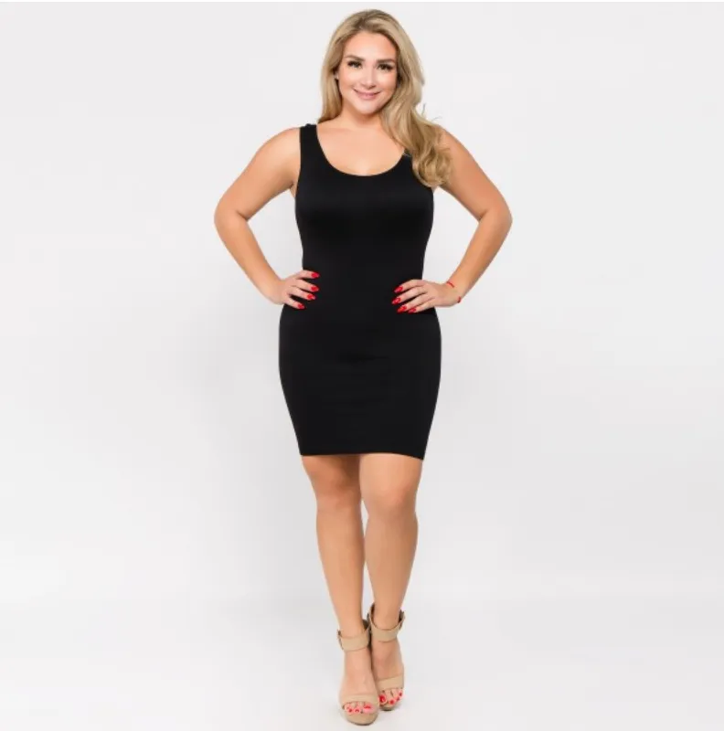 Seamless Slip Dress - Black