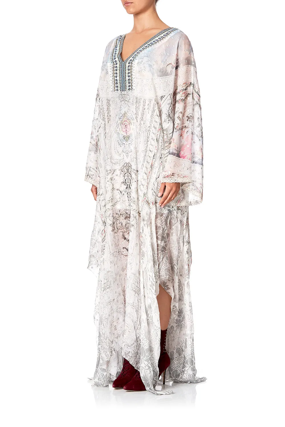 SHEER KAFTAN WITH SLIP CRYSTAL CASTLE