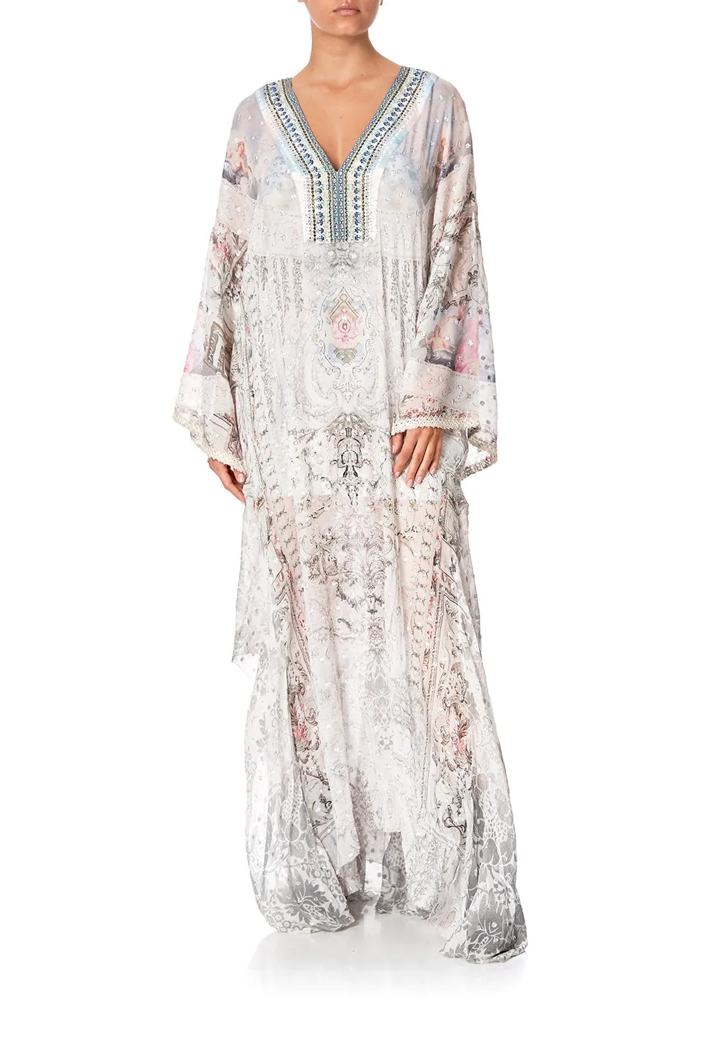 SHEER KAFTAN WITH SLIP CRYSTAL CASTLE