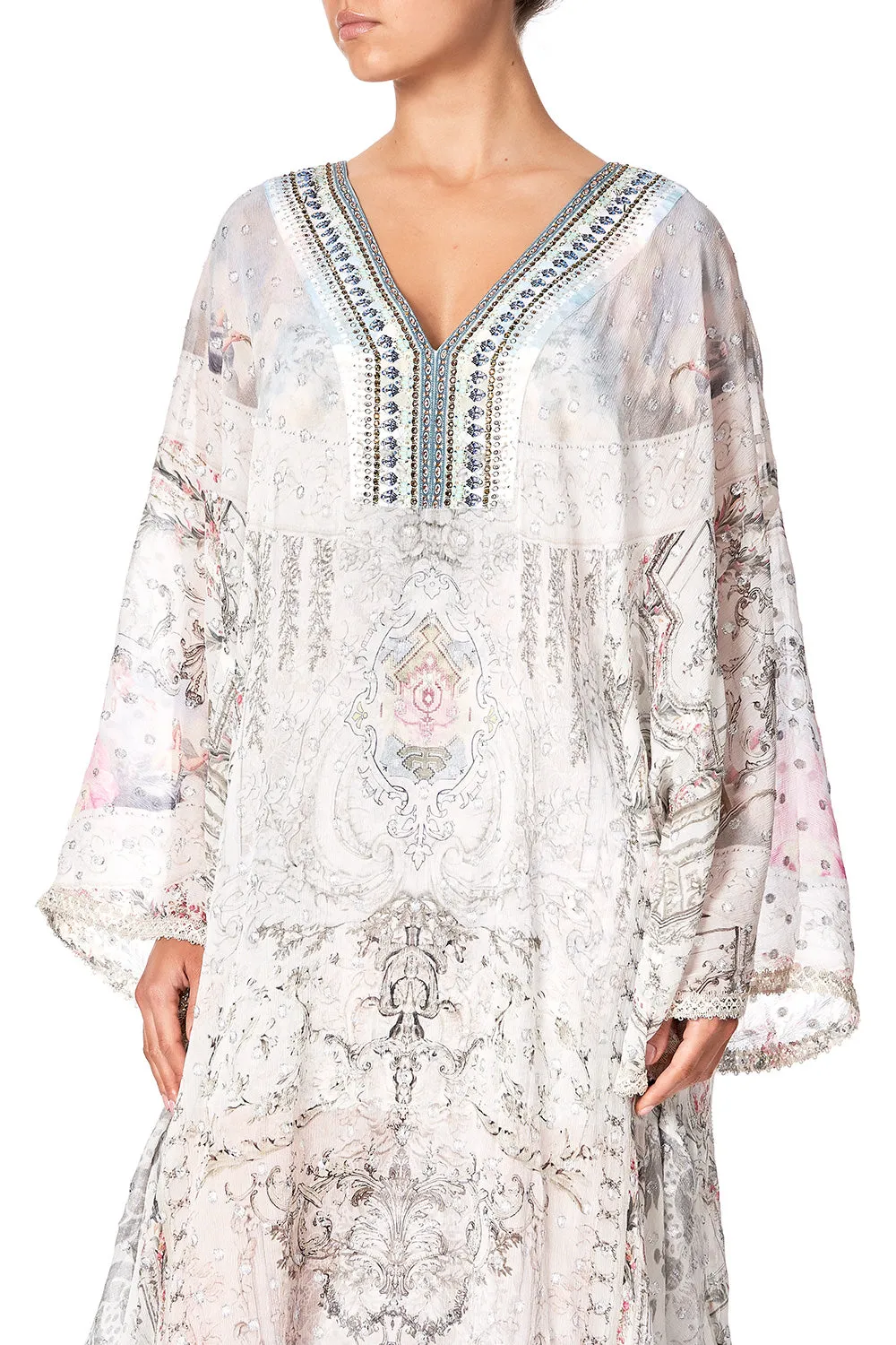 SHEER KAFTAN WITH SLIP CRYSTAL CASTLE