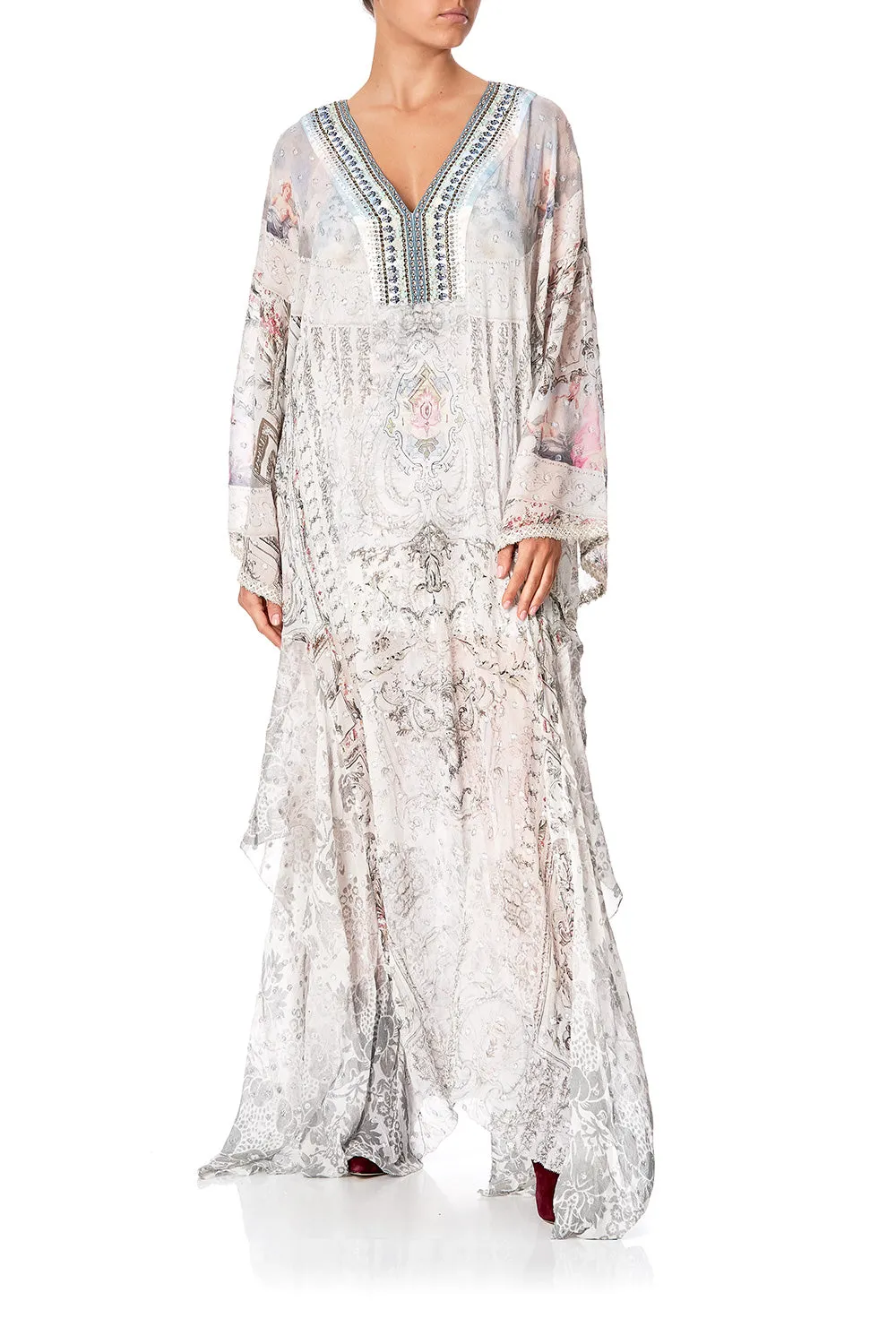 SHEER KAFTAN WITH SLIP CRYSTAL CASTLE