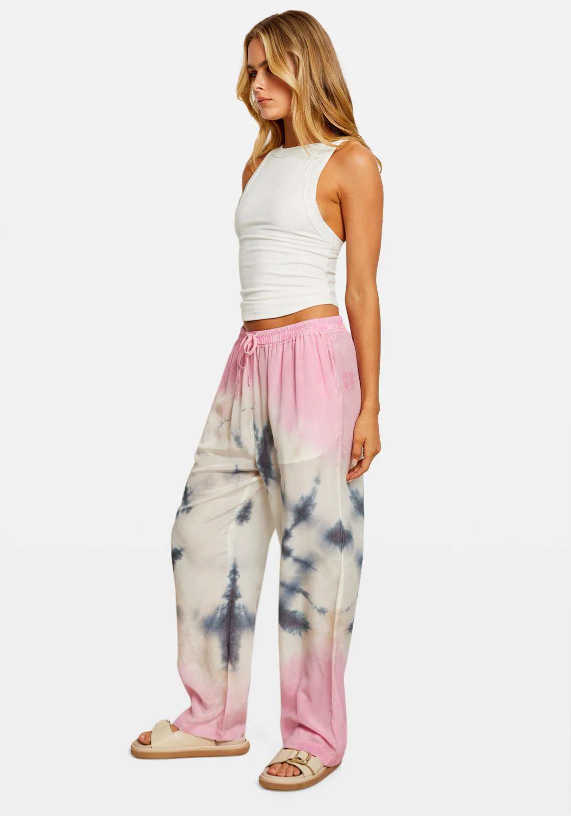 SILK CREPE RELAXED PANTS GLOSS