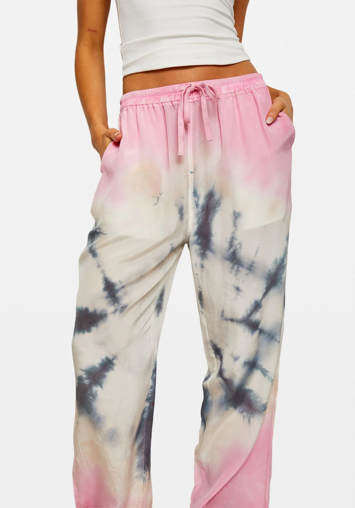 SILK CREPE RELAXED PANTS GLOSS