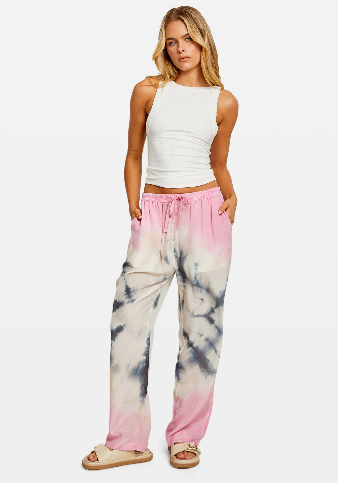 SILK CREPE RELAXED PANTS GLOSS