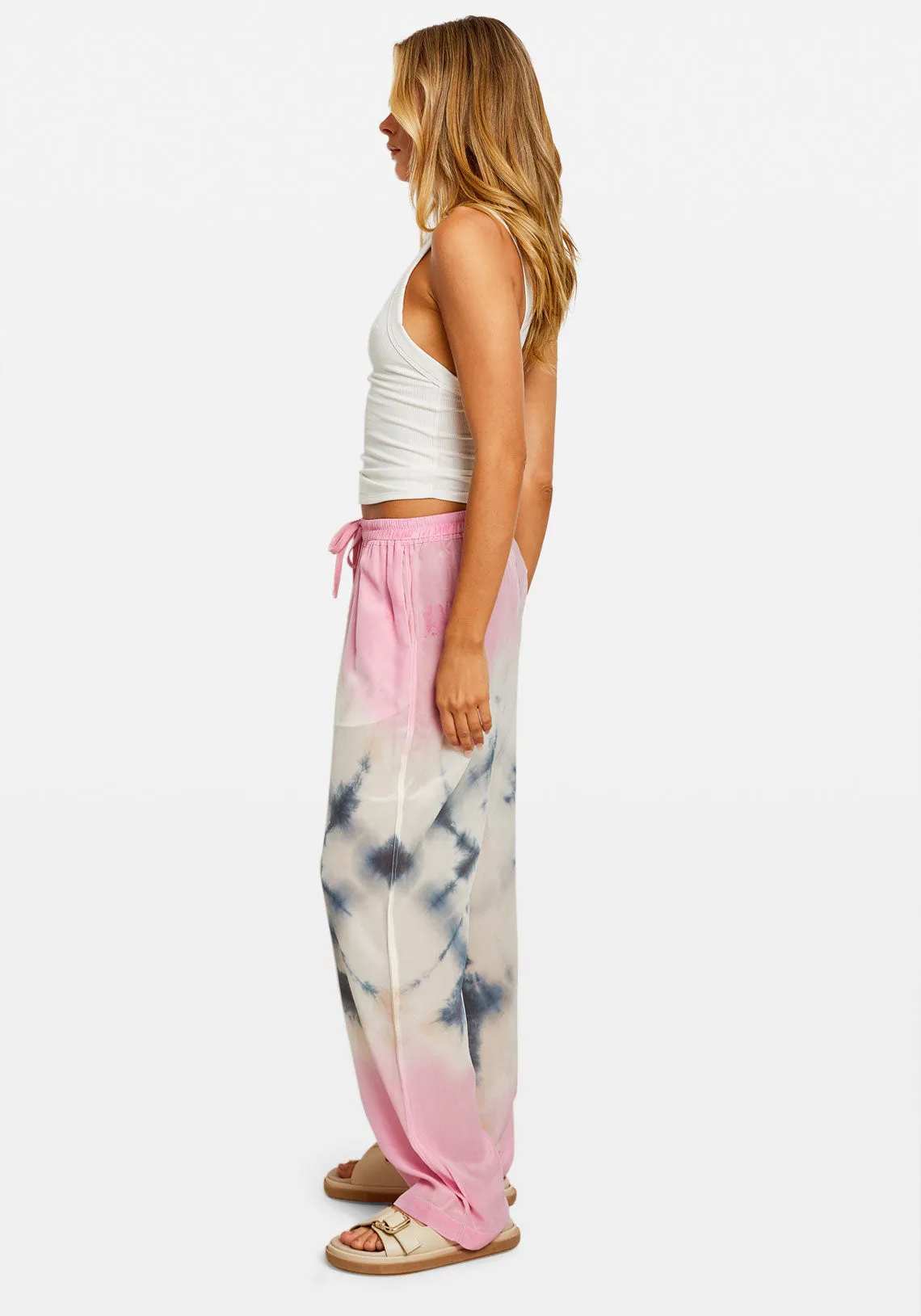 SILK CREPE RELAXED PANTS GLOSS