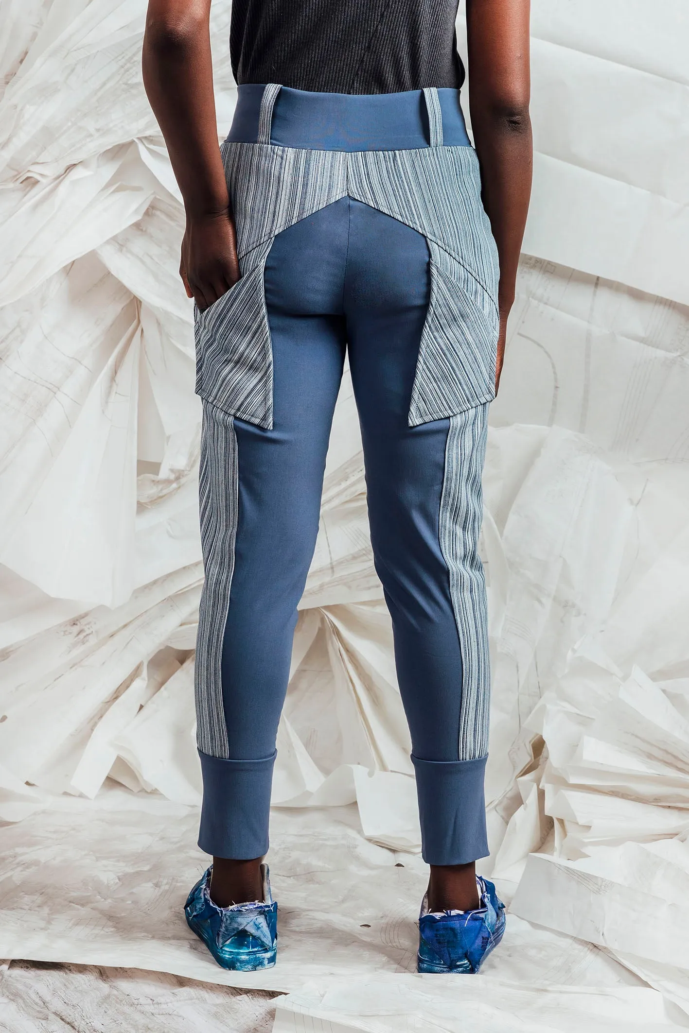 SL25 ENZI SLIM LINE PANTS - DENIM RESORT STRIPE