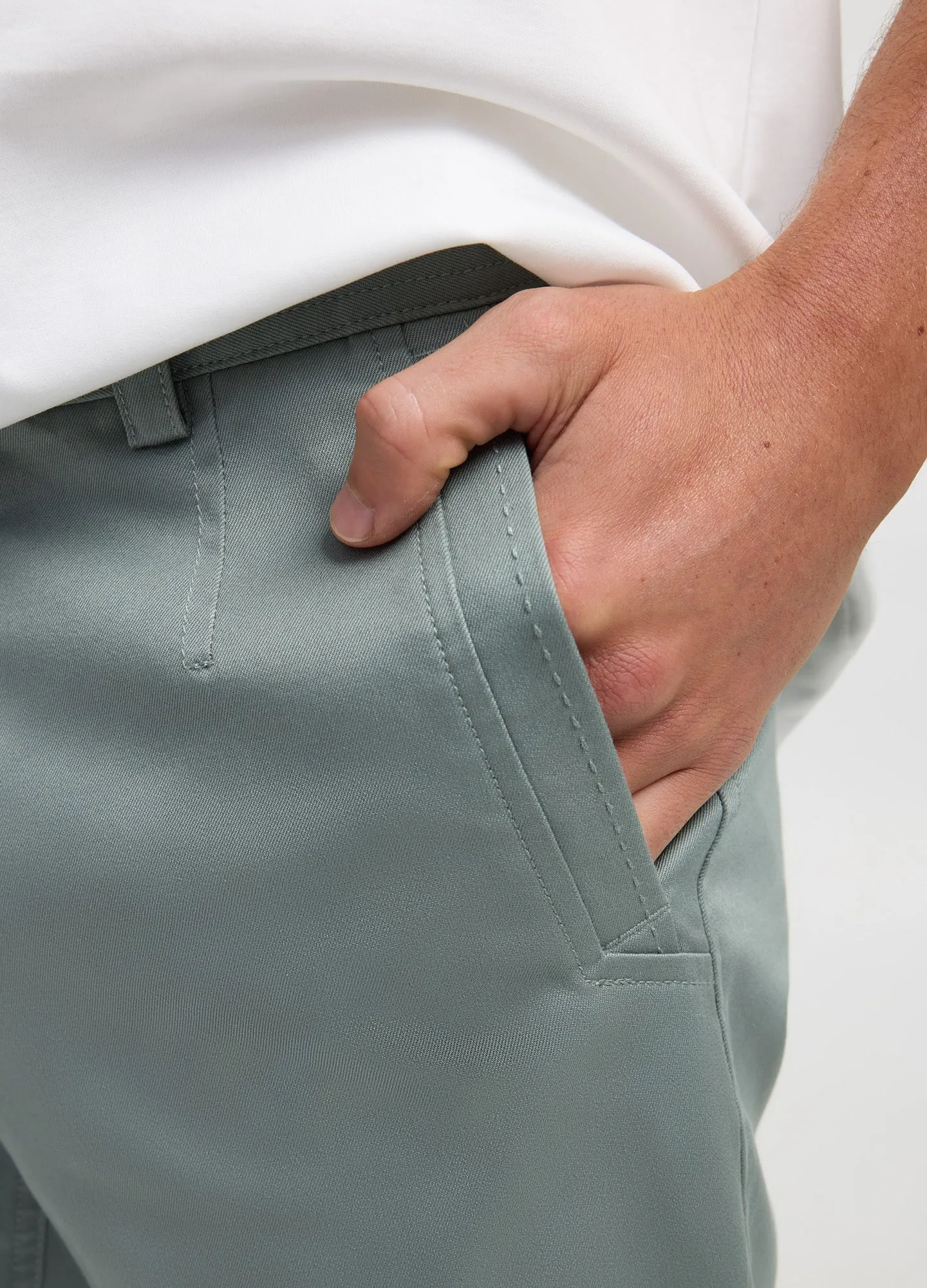 Slim Fit Cotton Stretch Chinos Sage