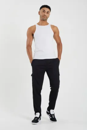 SLIM LEG OPEN HEM JOGGERS WITH PATCH POCKETS