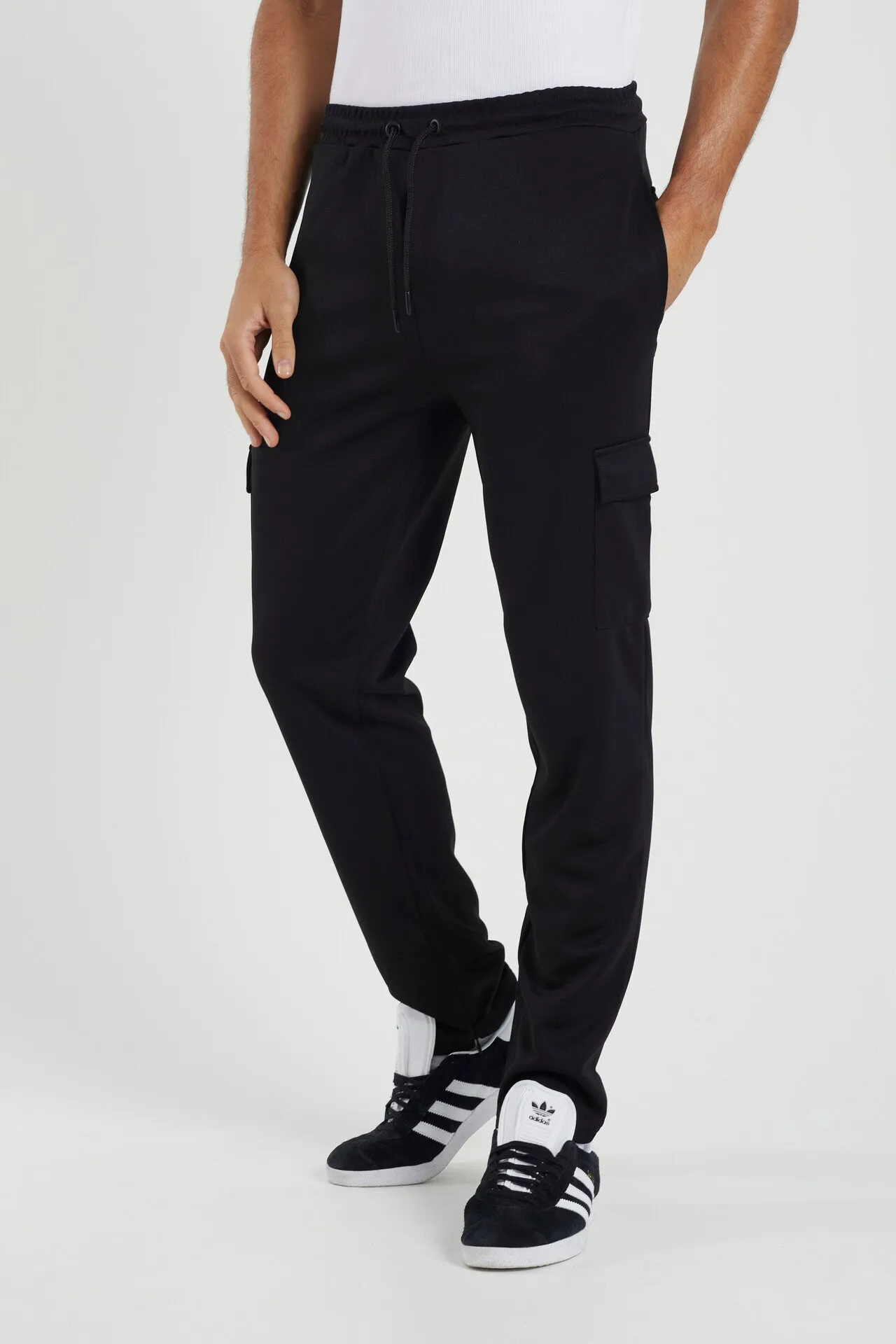 SLIM LEG OPEN HEM JOGGERS WITH PATCH POCKETS