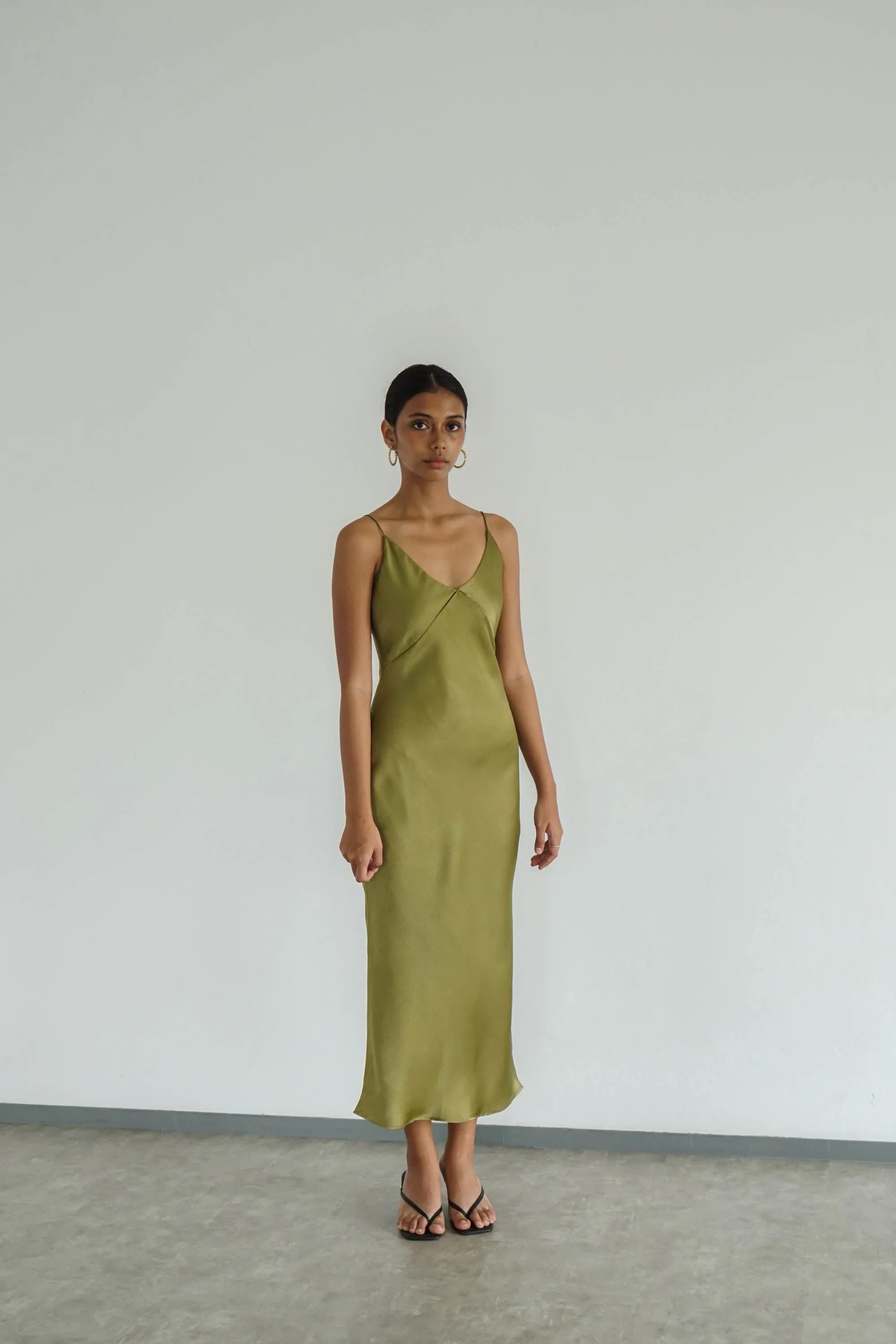 Slip Dress - Moss Green