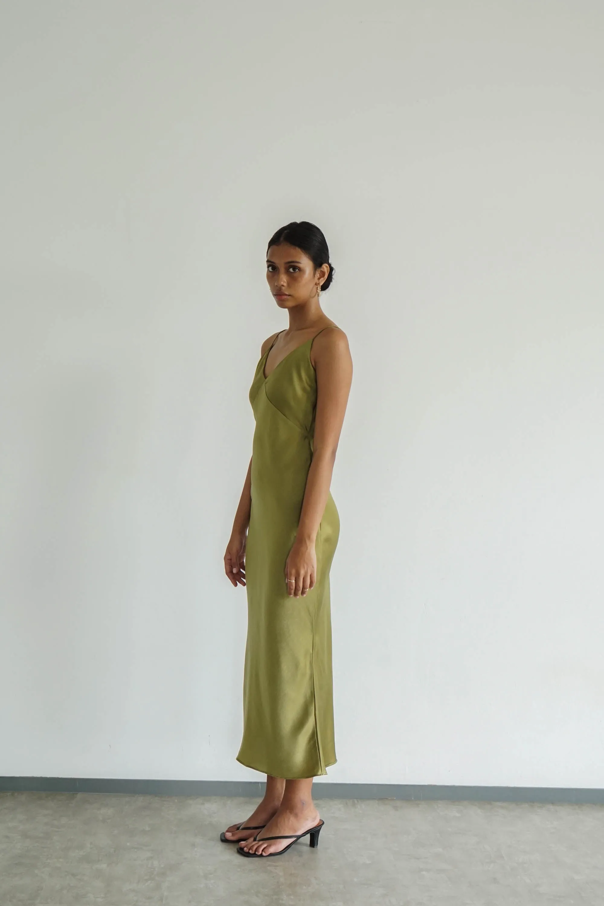 Slip Dress - Moss Green