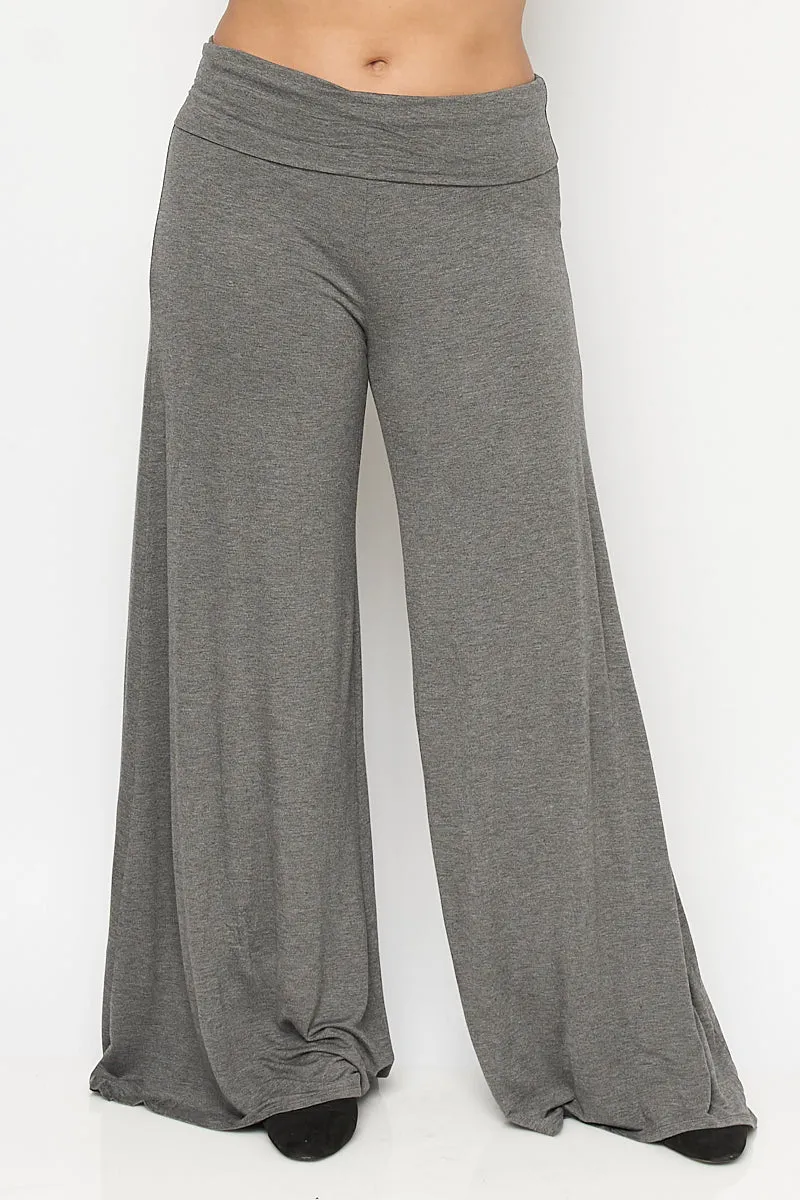 Solid Bell Bottom Palazzo Pants (B7-005Reg)