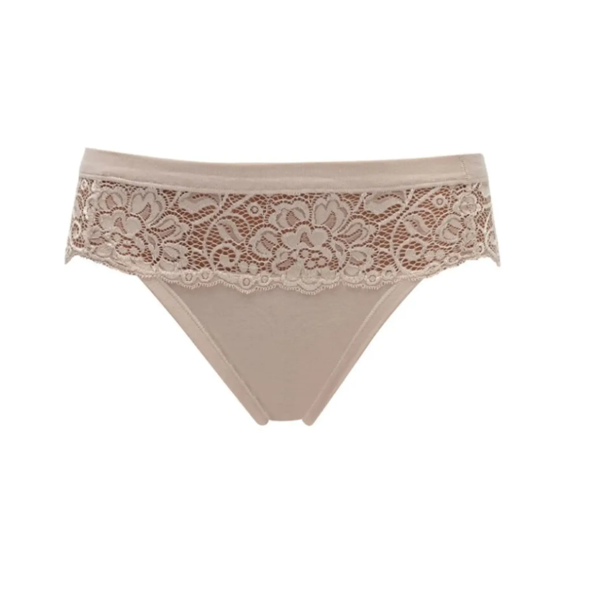 SONYA - Modal High-Hip Briefs with Lace Inserts