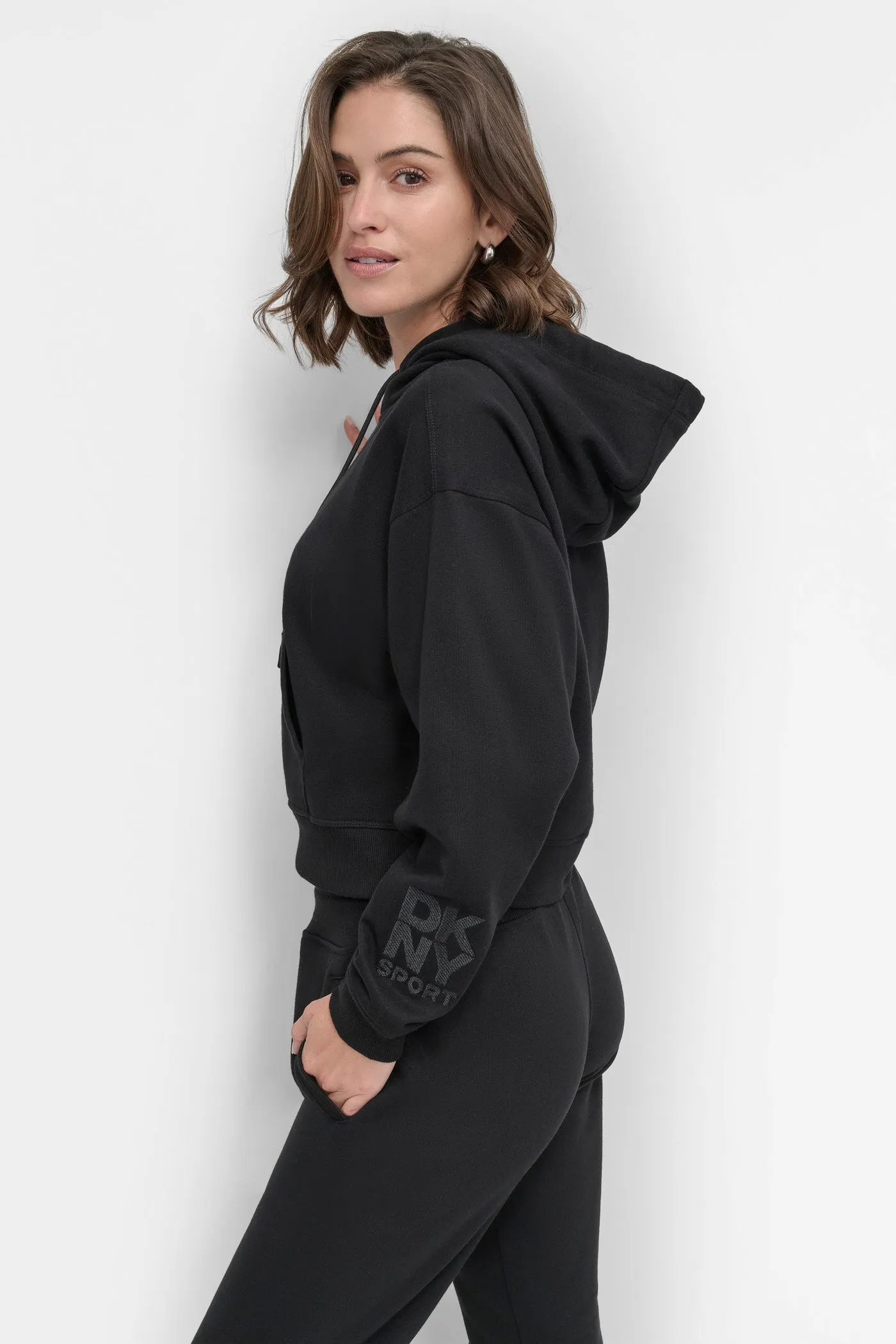 STACKED EMBROIDERED LOGO HOODIE