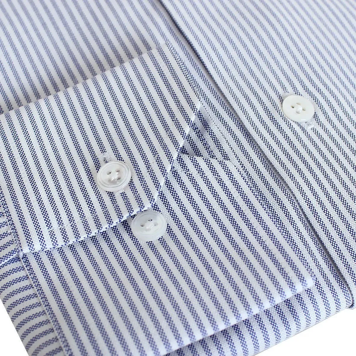 Swiss Cotton Blue Stripe Oxford Shirt