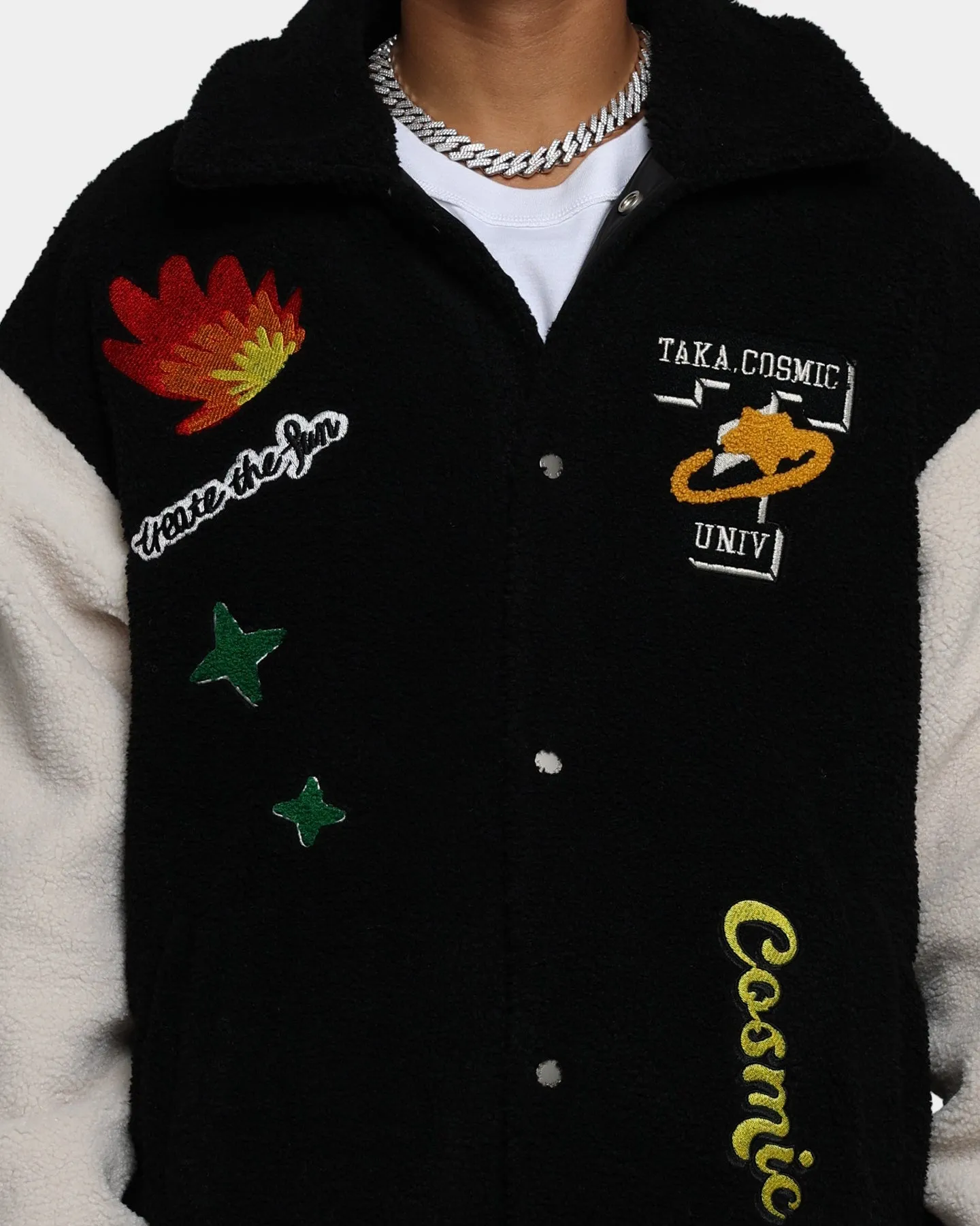 Taka Original Cosmic Universe Winter Fleece Jacket Black