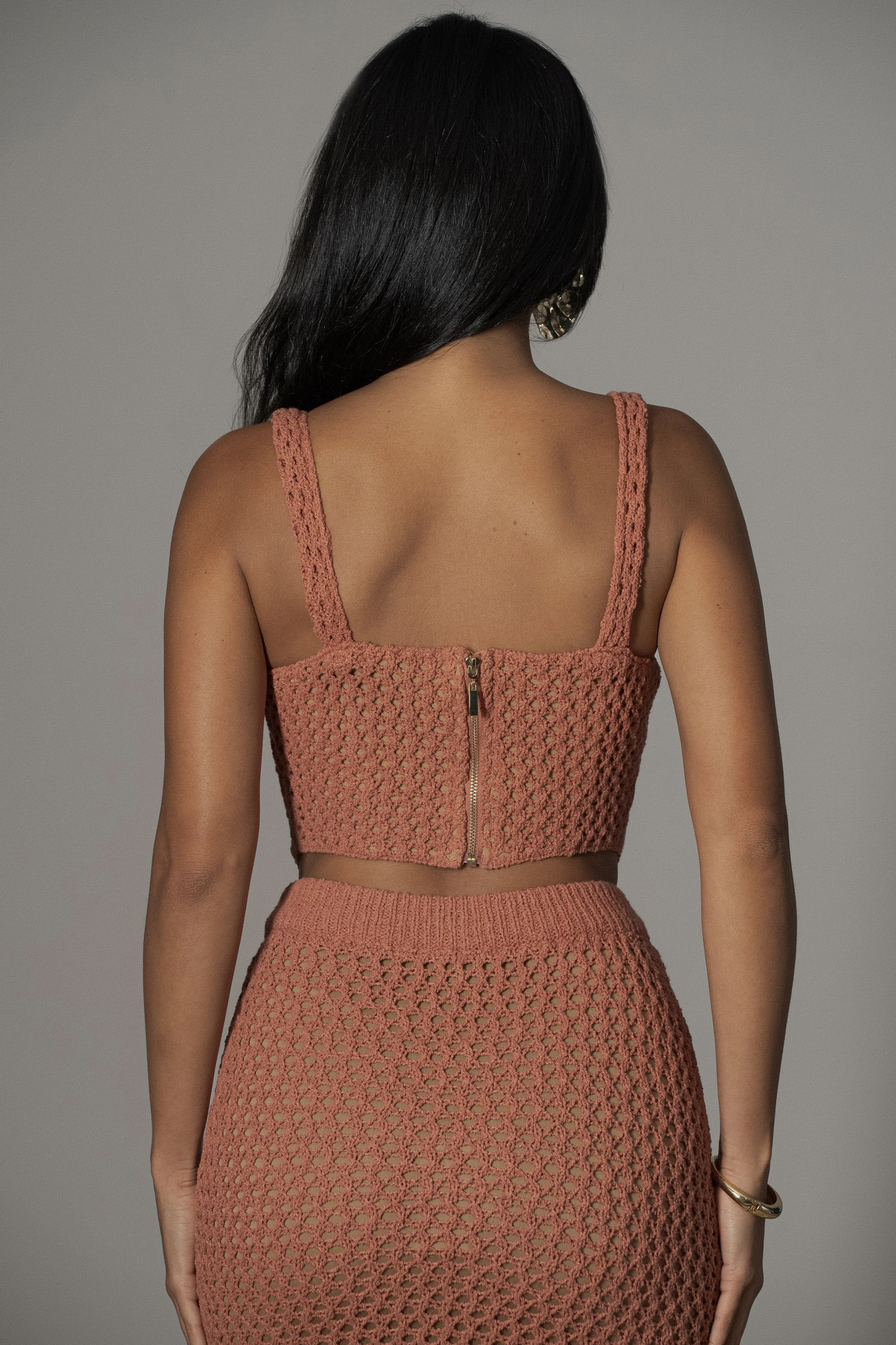 Terra Cotta Beachside Crochet Bustier