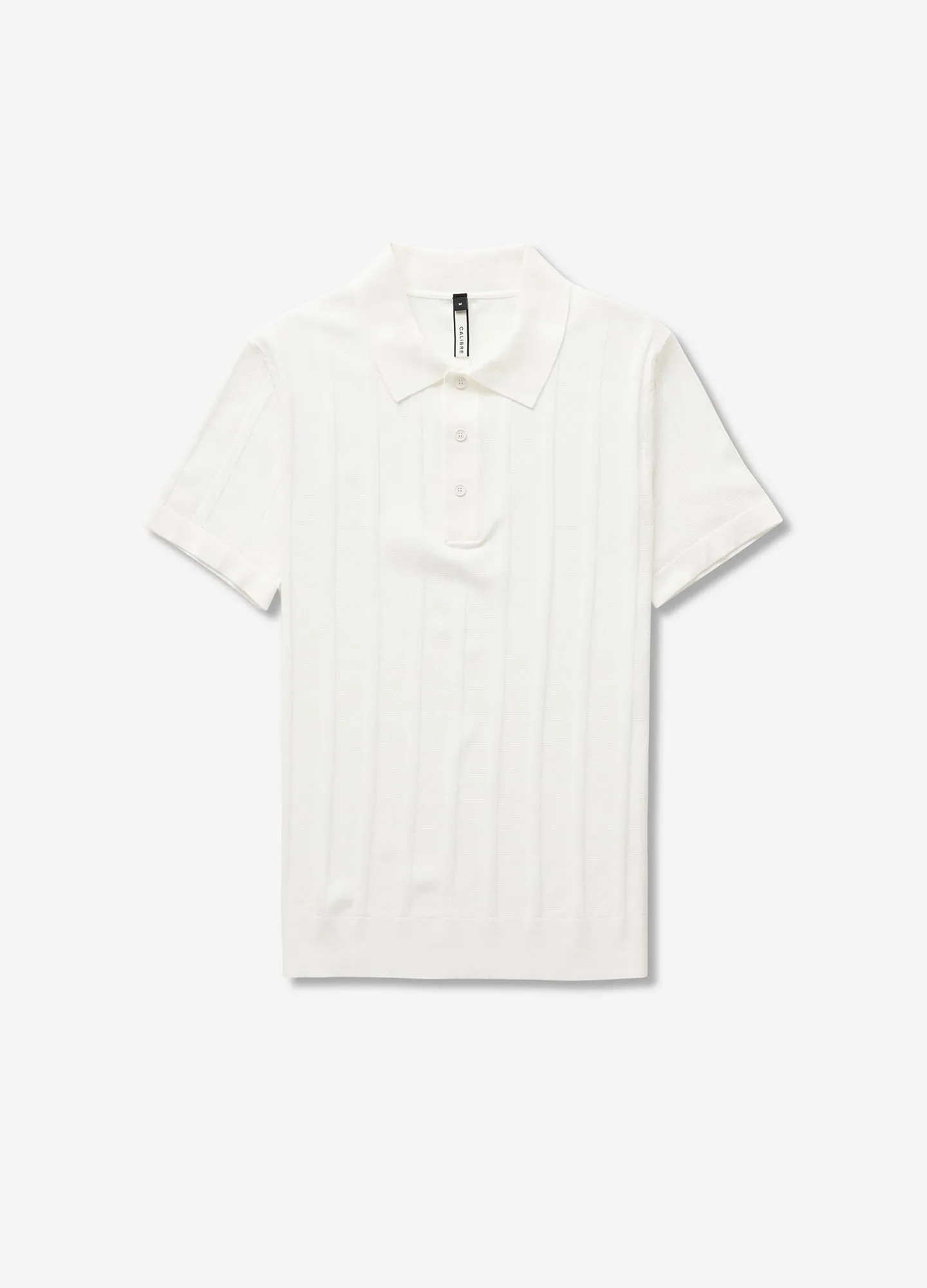 Textured Tech Knit Polo Ivory