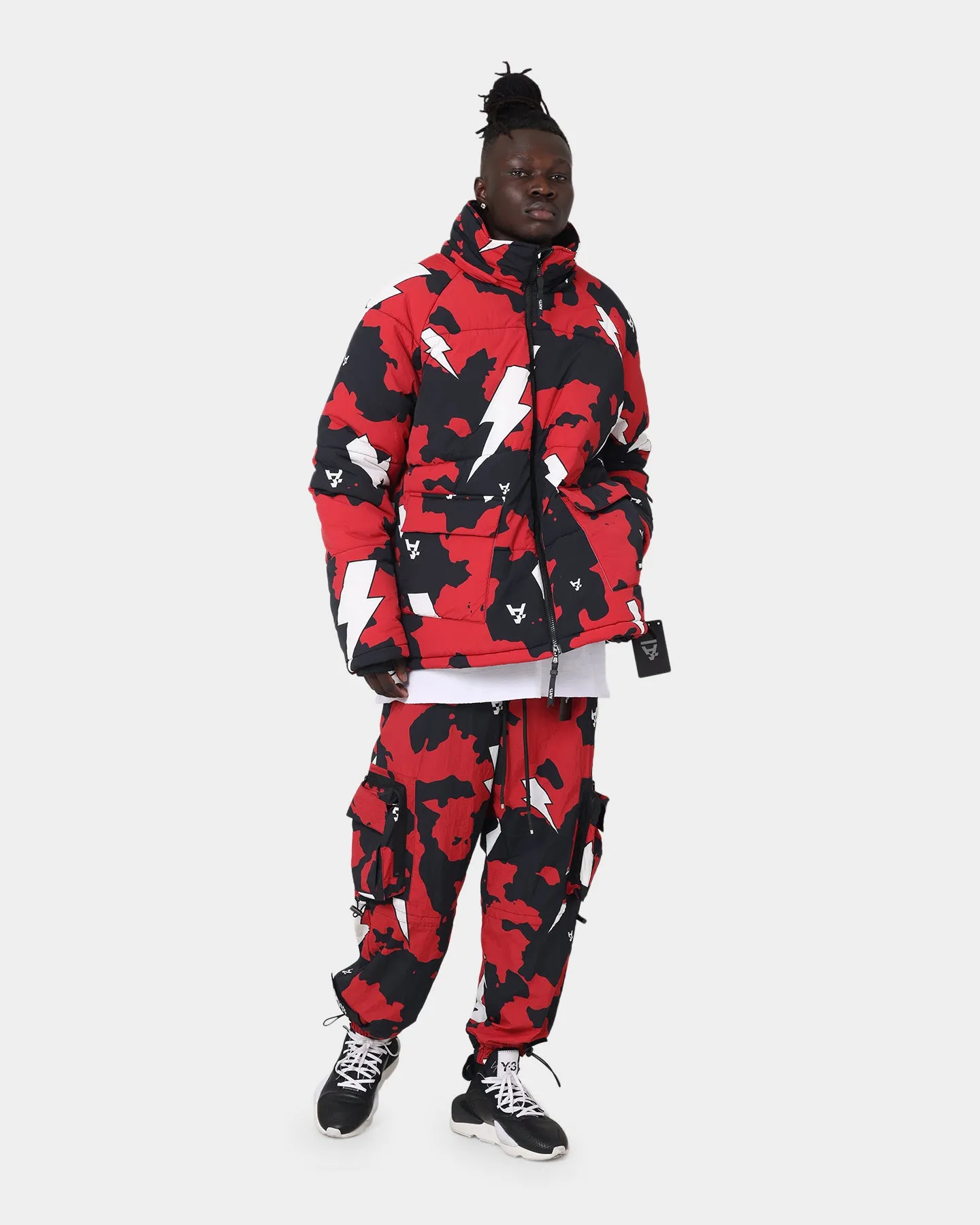 The Anti Order Storm Camo Track Joggers Black/Red/White