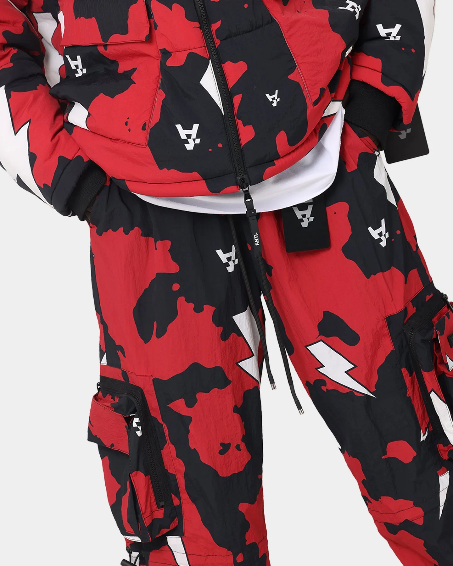 The Anti Order Storm Camo Track Joggers Black/Red/White