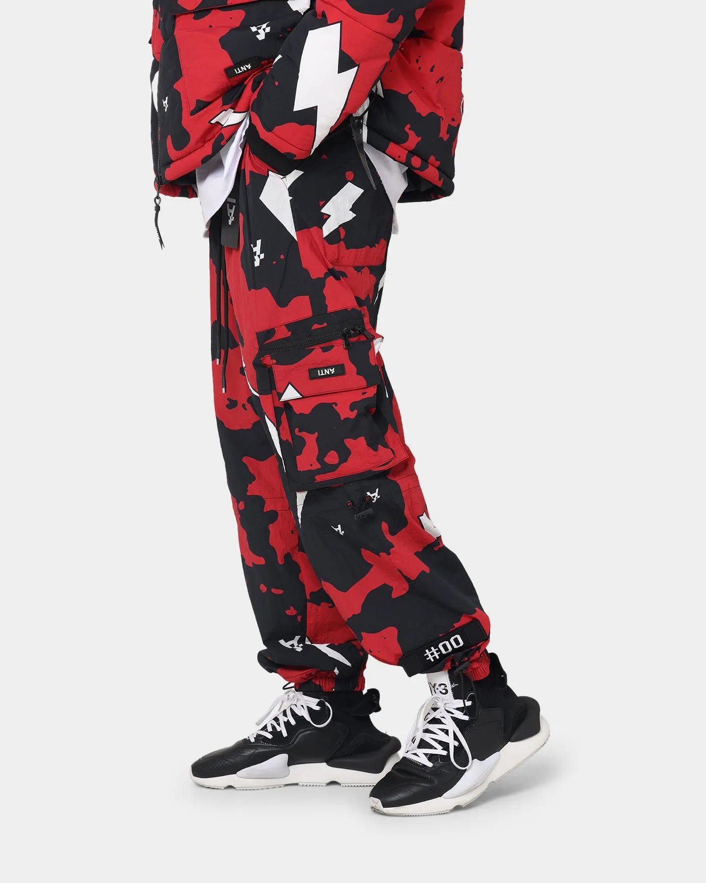 The Anti Order Storm Camo Track Joggers Black/Red/White