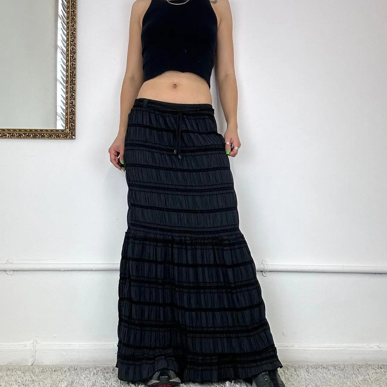 tiered maxi skirt