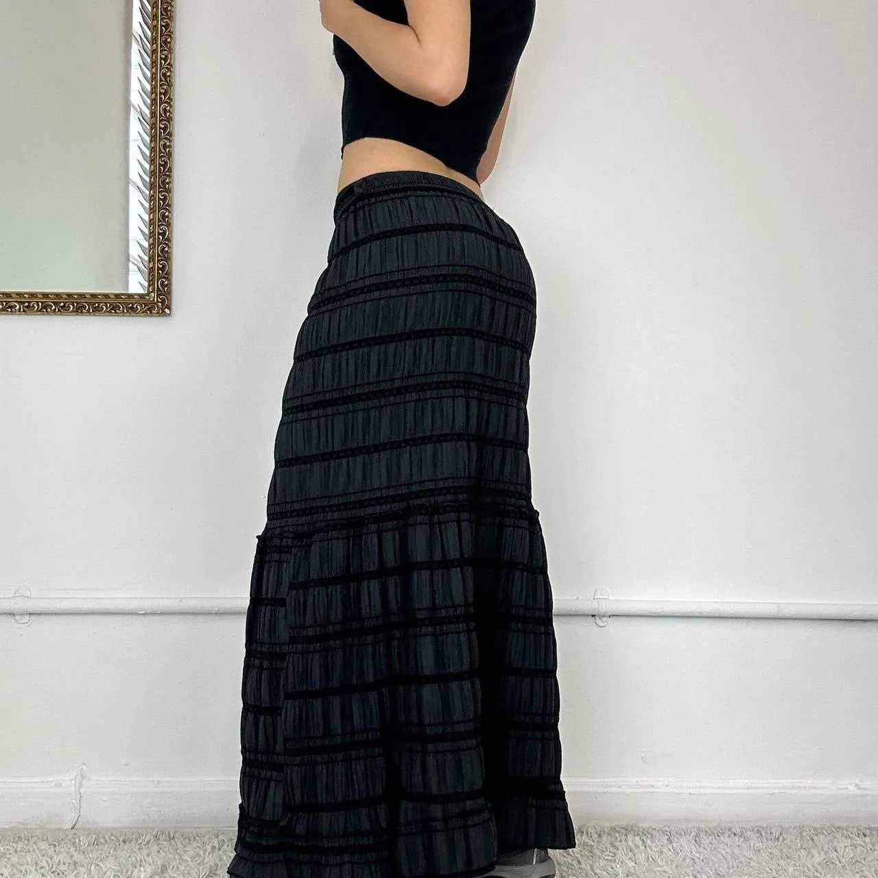 tiered maxi skirt