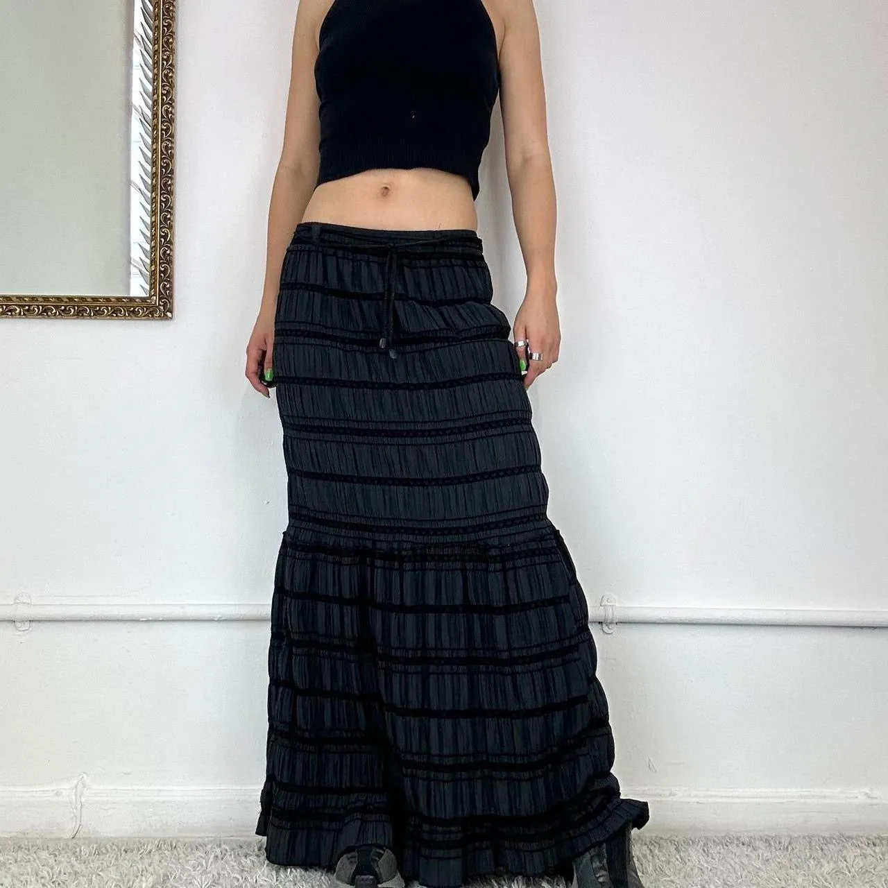 tiered maxi skirt