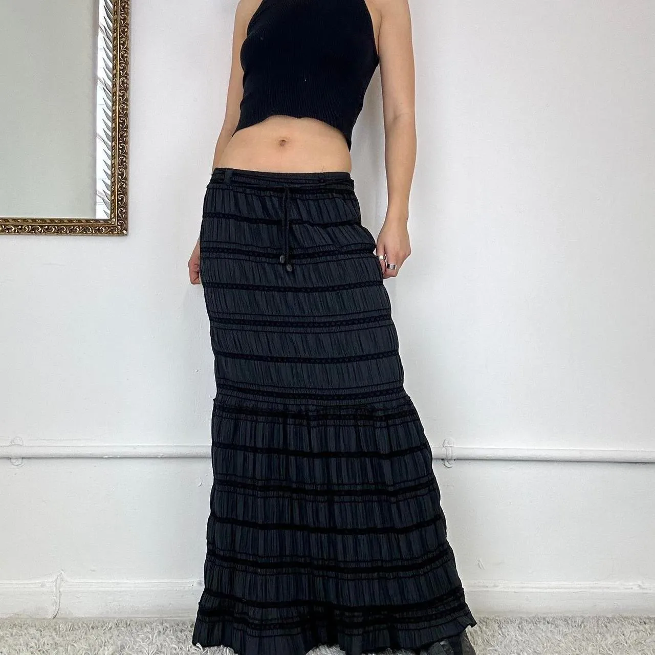 tiered maxi skirt