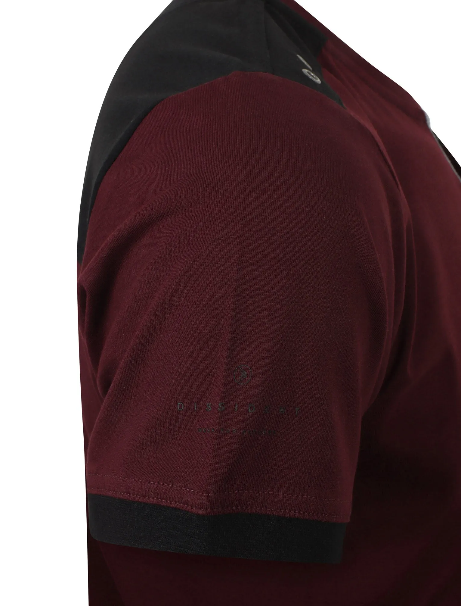 Trilude Open Henley Neck Cotton T-Shirt with Chest Pocket In Wine Tasting  - Dissident