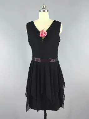 Vintage Black Chiffon Cocktail Dress