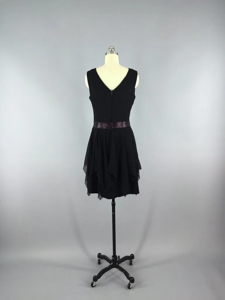 Vintage Black Chiffon Cocktail Dress