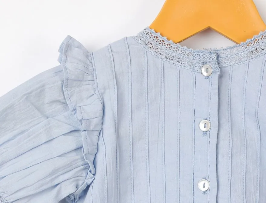 Vintage Ruffle - Baby Blue Top