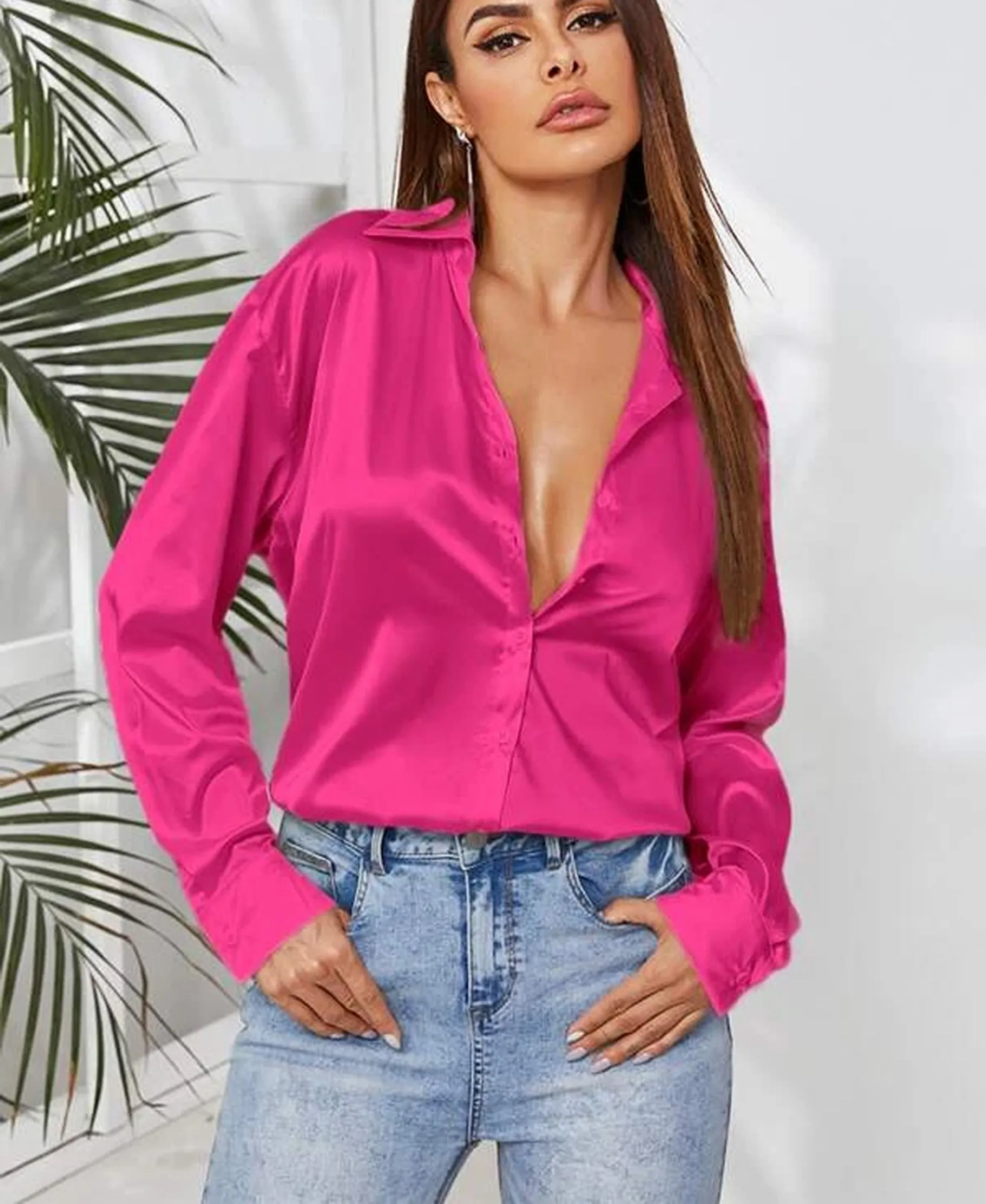 Women Dropdown Satin Shirt