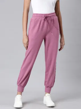 Women Mauve Solid Track Pant