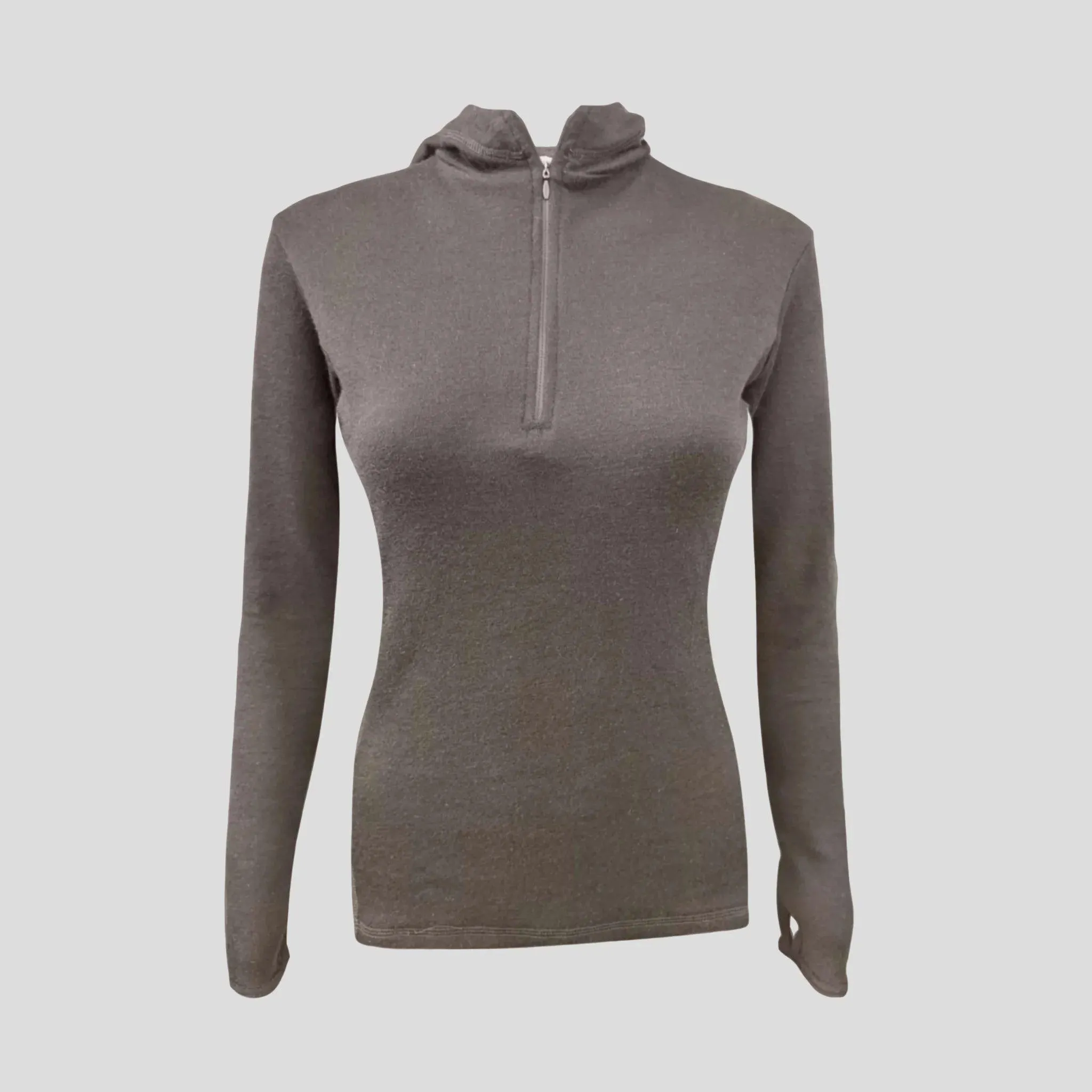 Women's Alpaca Wool Hoodie: 300 Lightweight Half-Zip