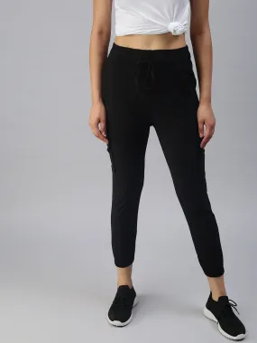 Women's Black Solid Joggers Track Pant