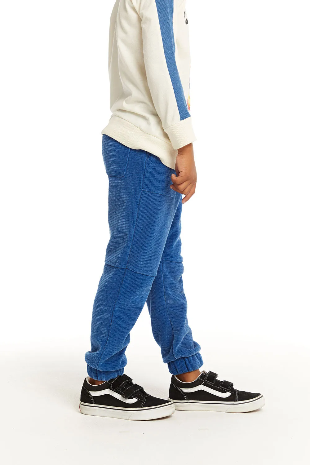 Zipper Leg Peacock Blue Jogger