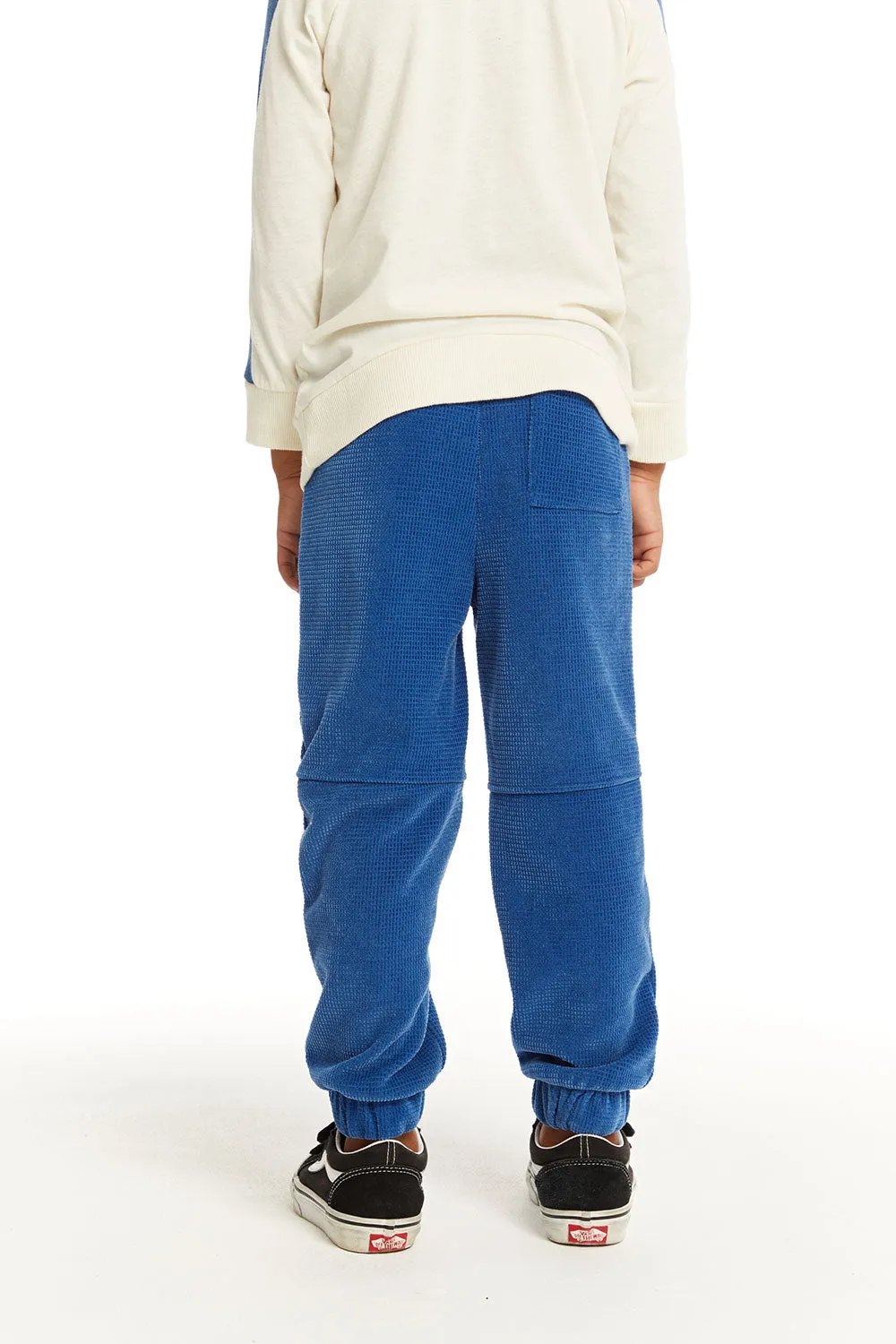 Zipper Leg Peacock Blue Jogger