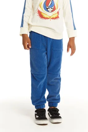 Zipper Leg Peacock Blue Jogger