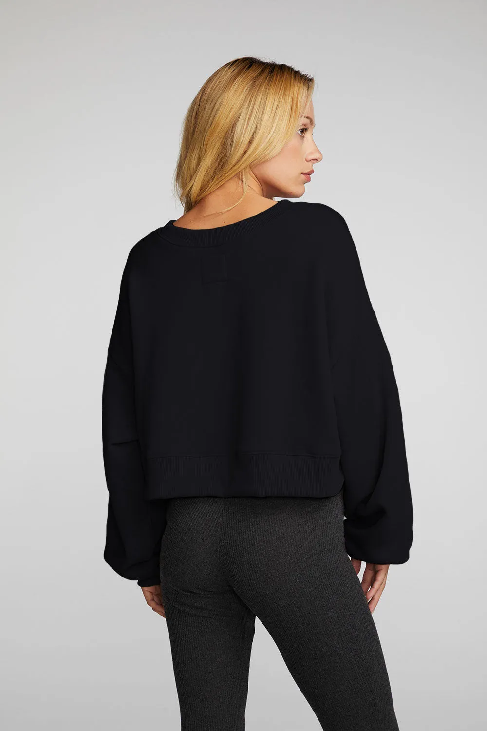 Zuma Cotton Terry Cropped Crewneck Pullover