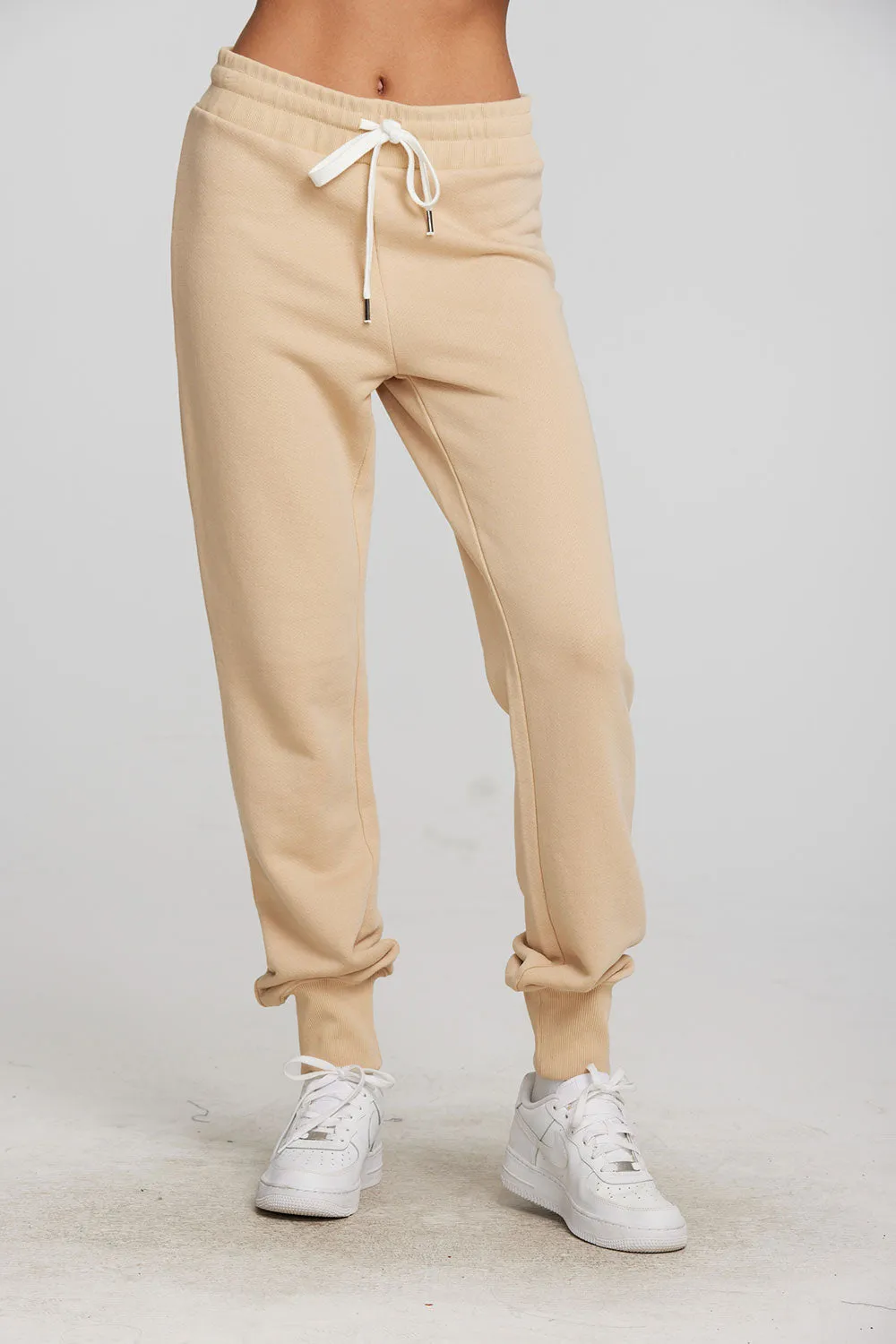 Zuma Cotton Terry Joggers with Rib And Shoestring Tie